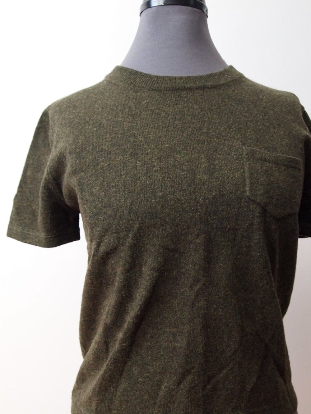 Vintage Y2K J Crew Short Sleeve Baby Tee Sweater Avocado Green M EUC
